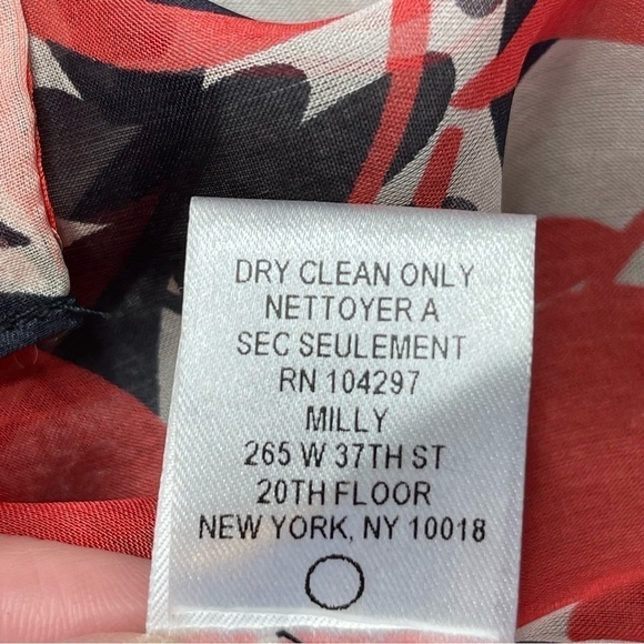 Milly of New York Sheer Silk Floral Blouse size 10 - Picture 5 of 16